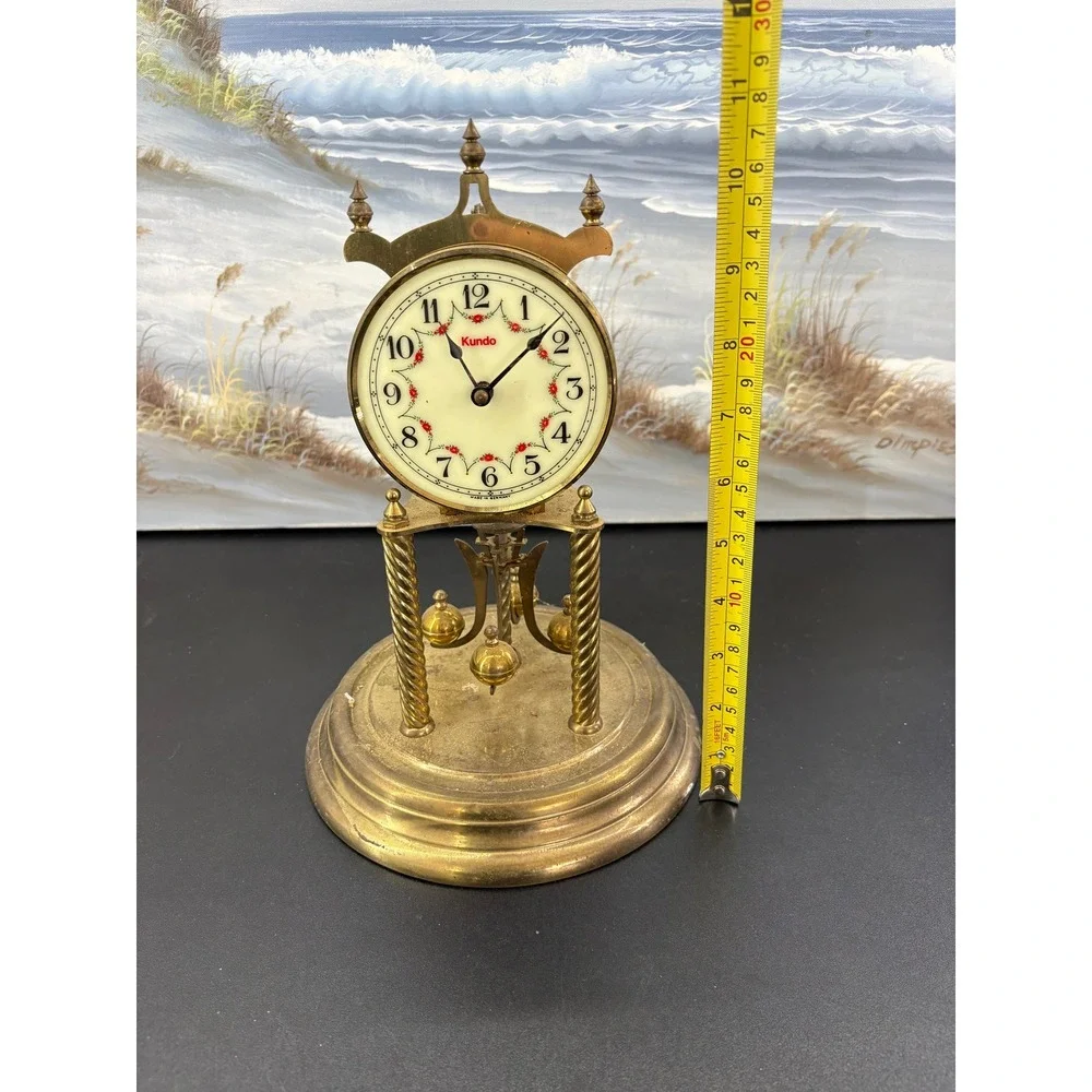 Vintage Kundo Brass 400 Day Anniversary Torsion Pendulum Clock Germany UNTESTED